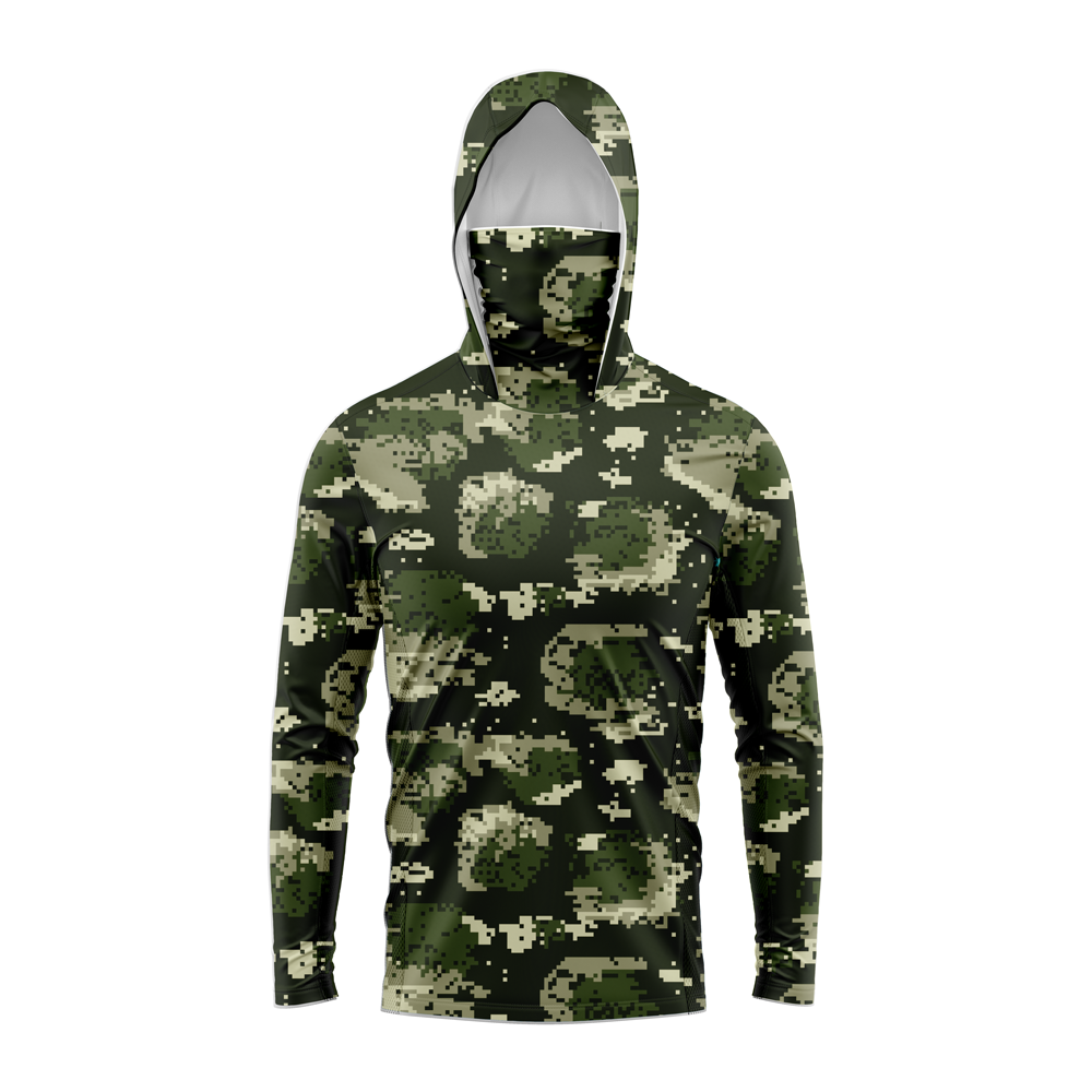 Men Hood Fishing Shirt long sl - Fishing Shirt Uv Protection ulasan dan harga