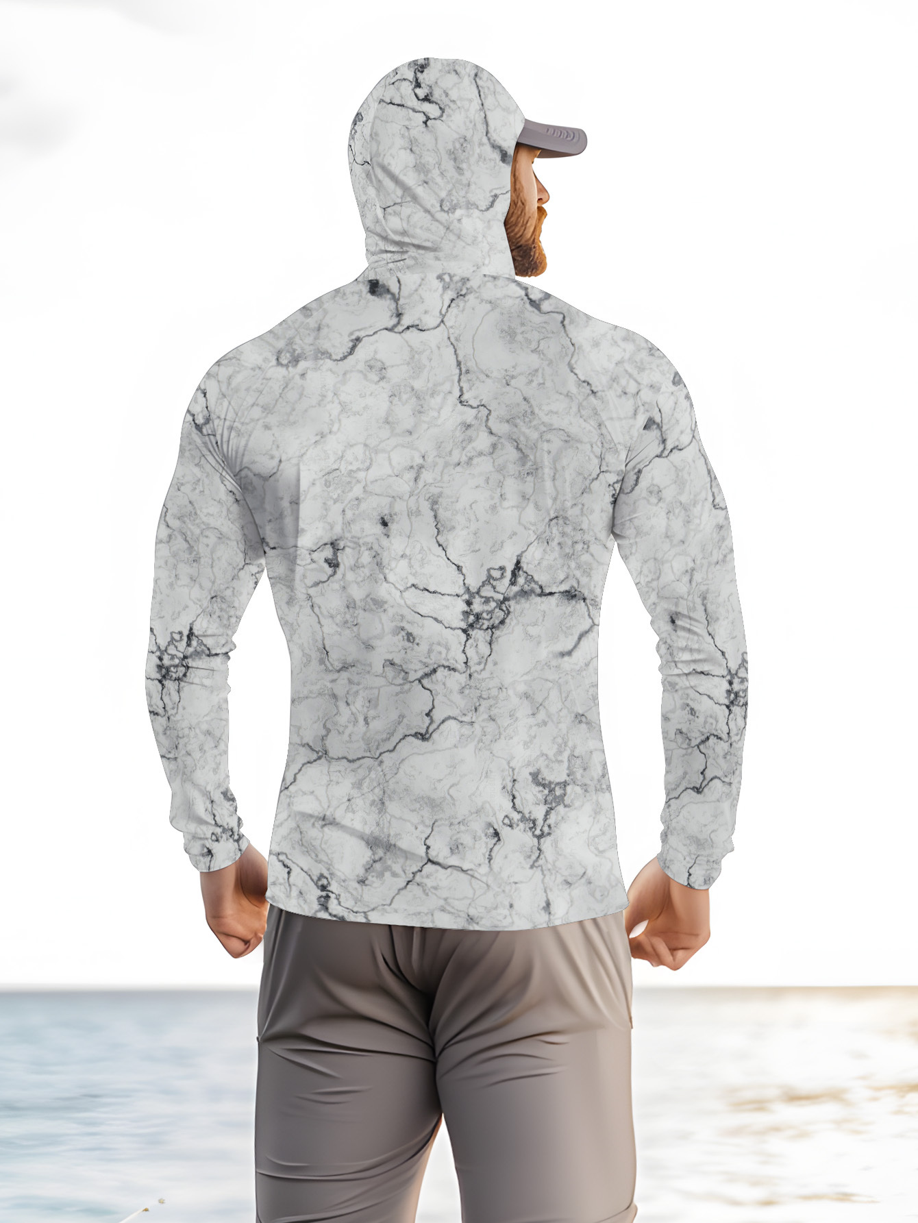 Men Hood Fishing Shirt long sl - Fishing Shirt Uv Protection ulasan dan harga
