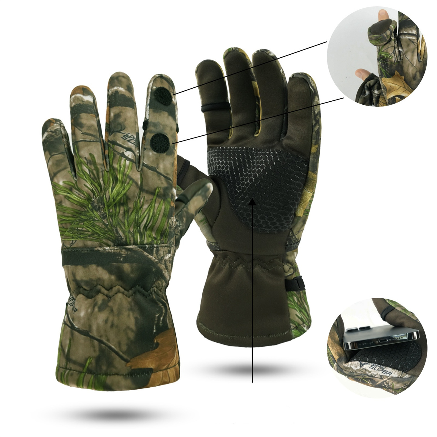 Outdoor Bionic Hunting Camoufl - Fishing Gloves ulasan dan harga